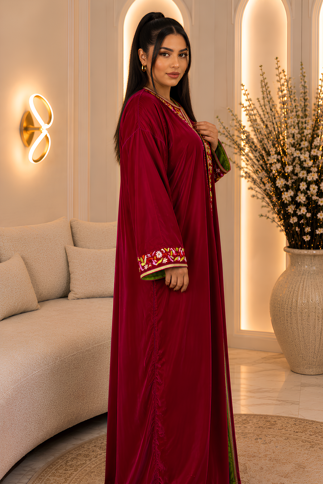 Caftan Burgundy Bloom