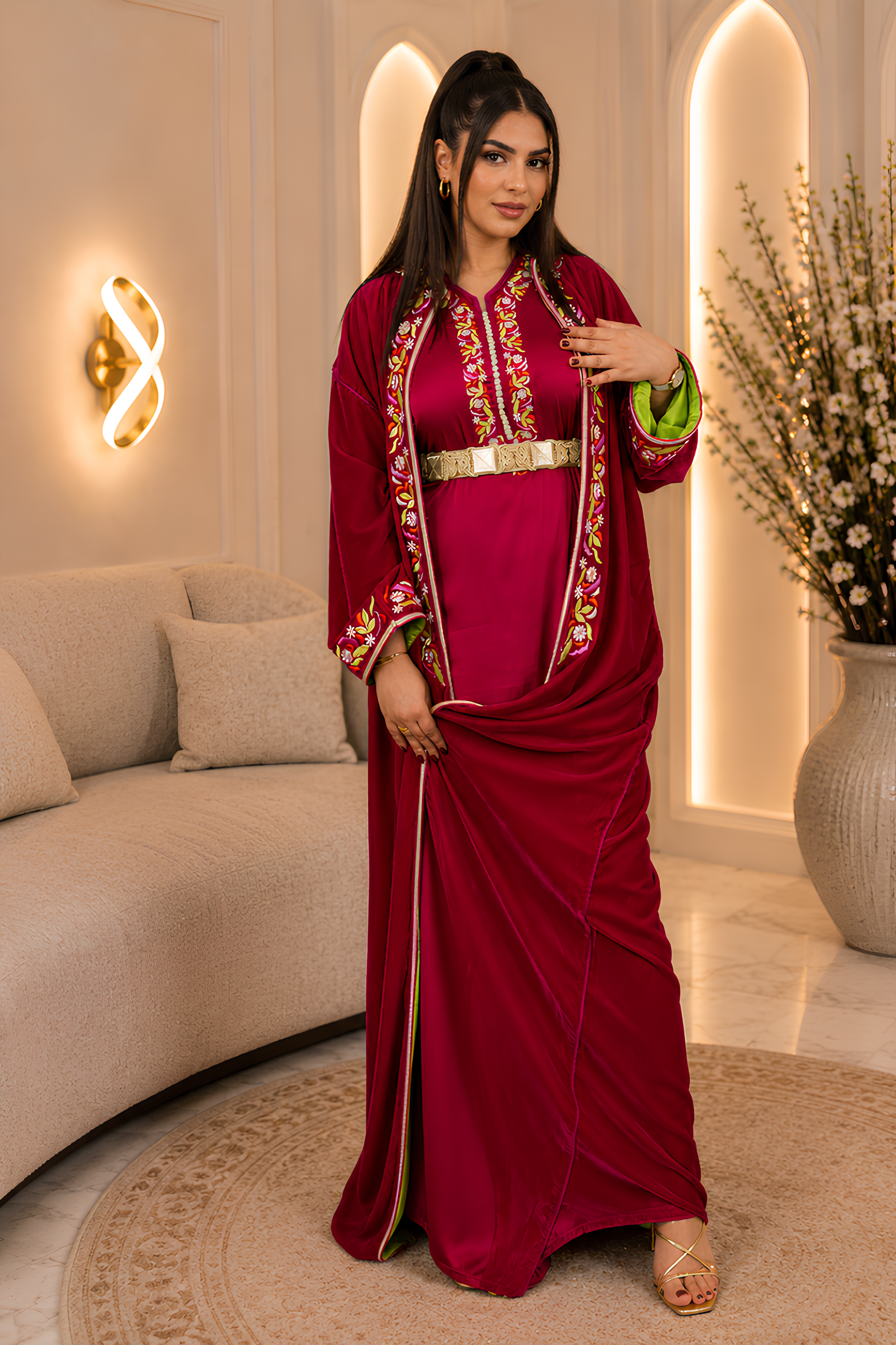 Caftan Burgundy Bloom