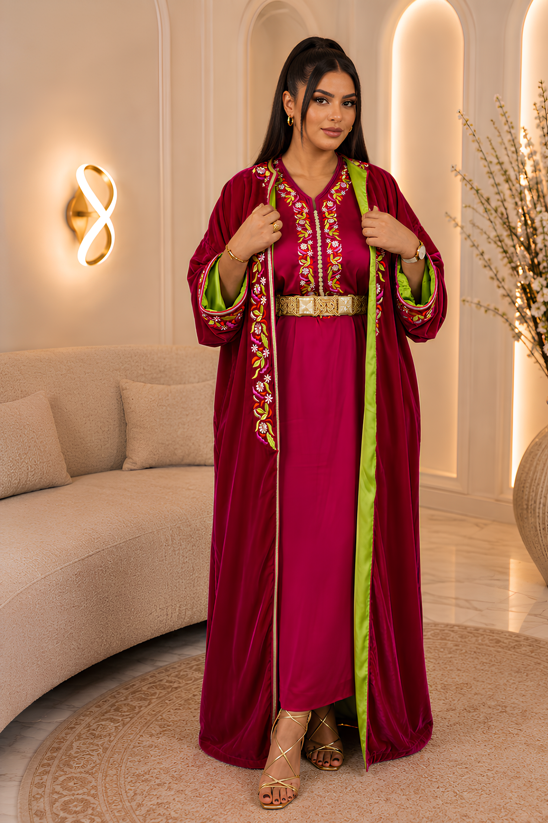Caftan Burgundy Bloom