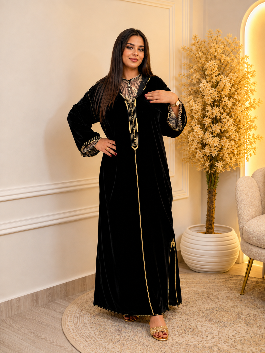 CAFTAN NOIR GOLD