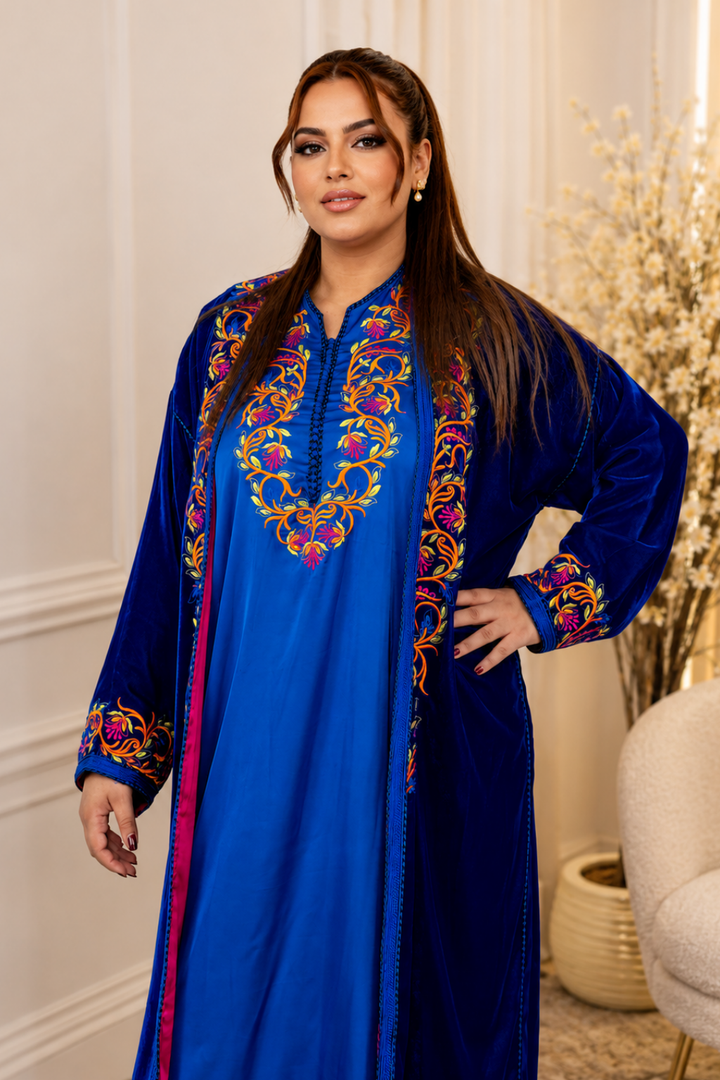 Azure Orange Bloom Caftan